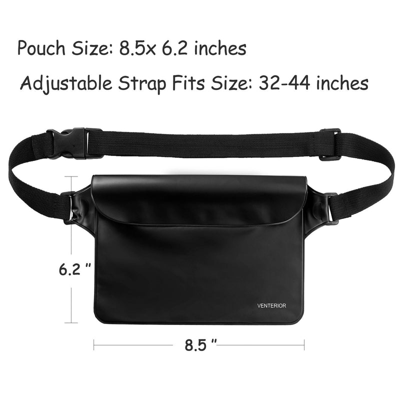 [Australia - AusPower] - Venterior Waterproof Pouch 2 Pack with Adjustable Waist Strap - Keep Your Phone Wallet Safe and Dry - Dry Bag for Swimming Snorkeling Boating Sailing Water Parks 