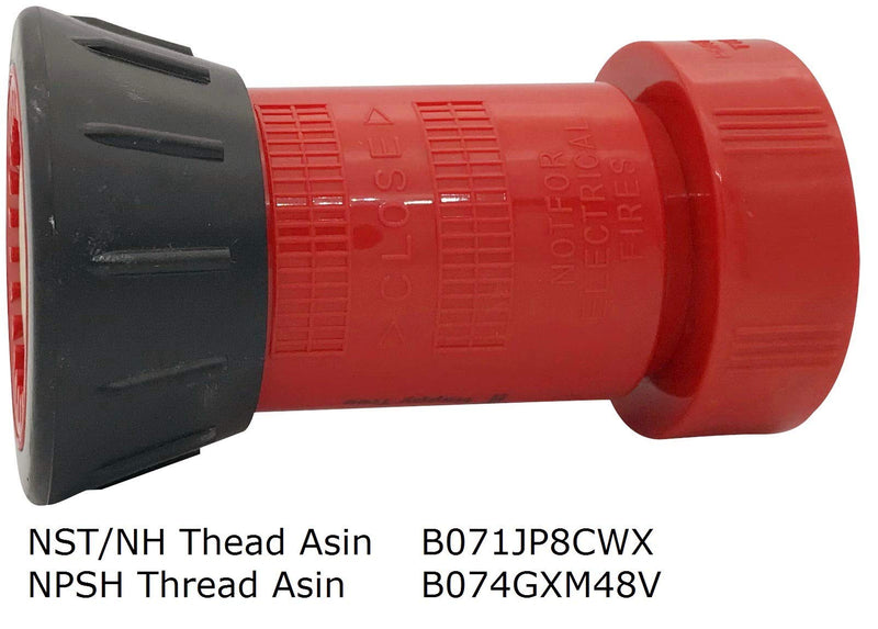 [Australia - AusPower] - Happy Tree 1-1/2" NPSH Fire Hose Nozzle Polycarbonate Spray Jet Fog Industrial Fireman 1.5" Nozzle 75 gpm Fire Equipment FHSN02 1.5"NPSH 