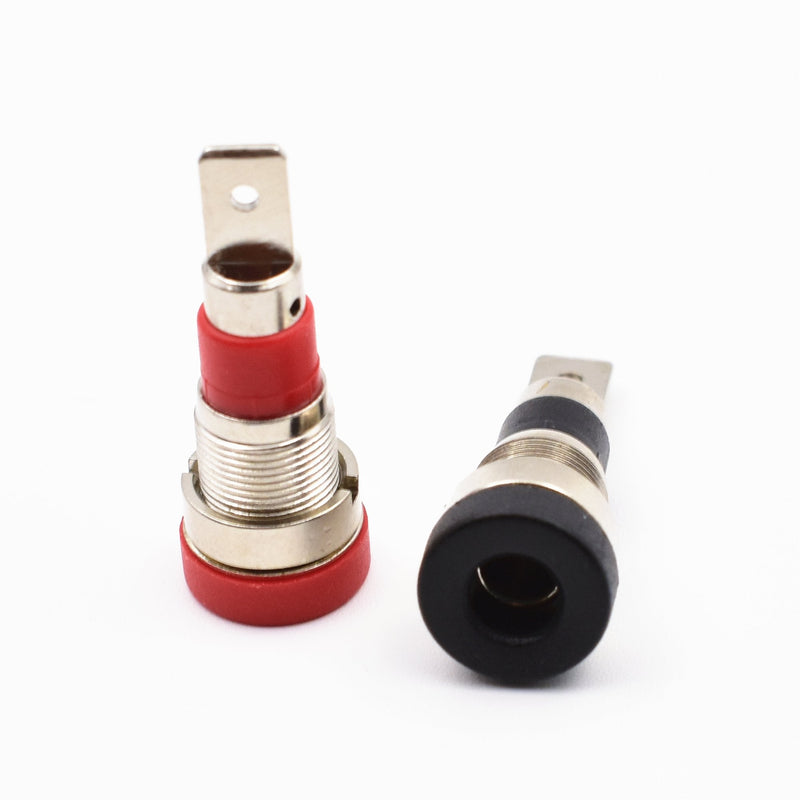 [Australia - AusPower] - 10Pcs Black and Red 4mm Banana Jack Socket Female Adapter Panel Mount Binding Post for 4mm Banana Plug Connectors 