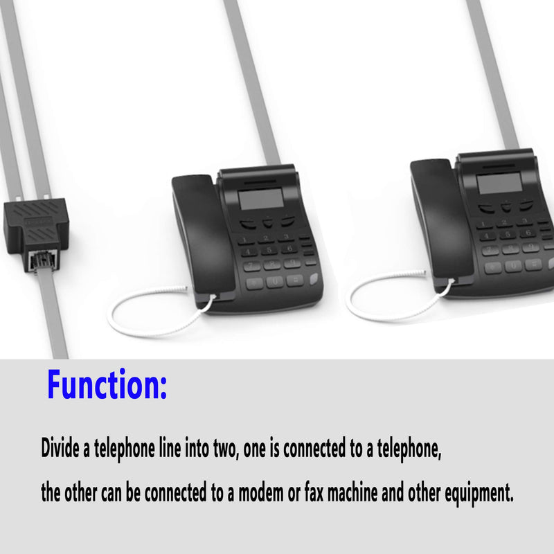 [Australia - AusPower] - SinLoon Phone Jack Splitter RJ11 Female to 2 Female 6P6C Telephone Inline Coupler Telephone Extension Adapter for Landline Fax Machine (1 to 2) 