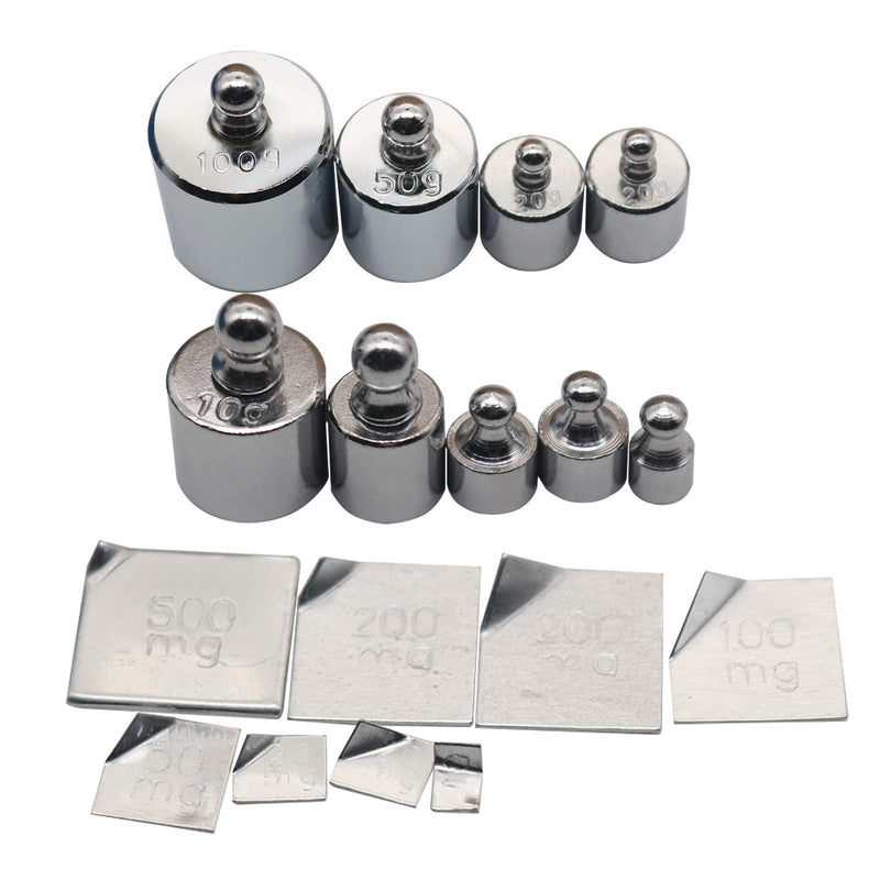 [Australia - AusPower] - Balance Calibration Weights,17-Piece Scale Calibration Weight Kit, Steel Chrome-Plated Calibration Weight Kit, Used for Digital Jewelry Scale Scientific Laboratory Weight Education 