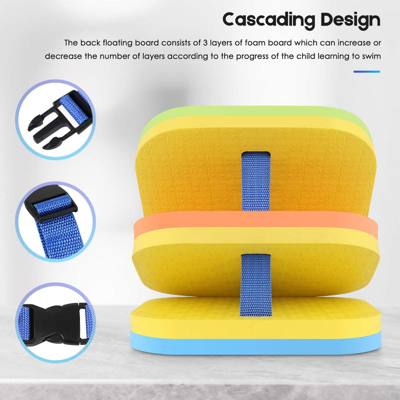 [Australia - AusPower] - VSATEN Back Float, Swim Belt Bubble Adjustable 3 Layers Thicken Split Foam Learning Safety Training Board Pool Floaties for Kids Toddlers Swimming Beginners Floats Swim Lessons Equipment 