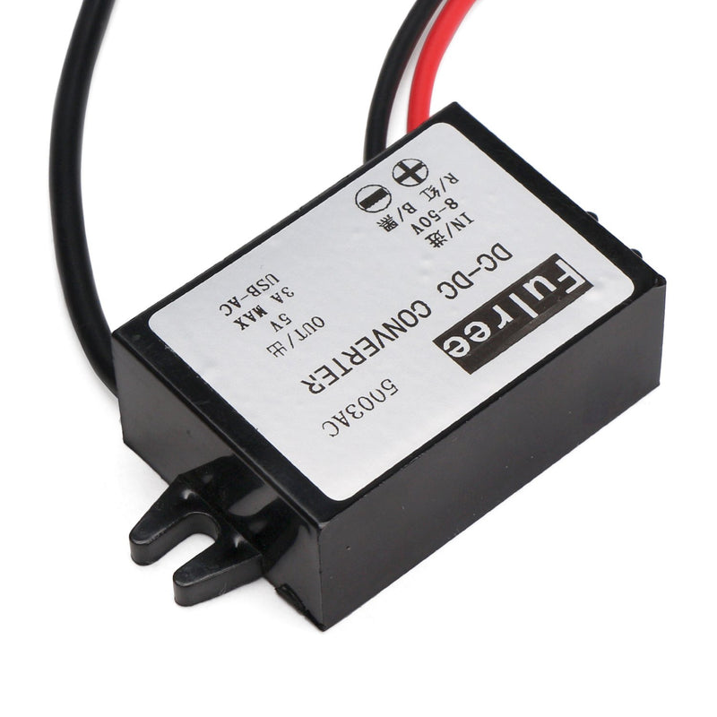 [Australia - AusPower] - DROK DC-DC Buck Converter 3A Voltage Adapter Power Supply Module Step Down Voltage Regulator 12V 24V 36V to 5V Voltage Transformer with USB and Micro USB MP3 MP4 Car Displayer GPS 