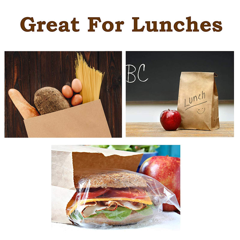 [Australia - AusPower] - Brown Paper Bags Bulk Paper Small Lunch Bags Kraft Takeout Bags for Grocery Delivery 1LB 50 Pack Brown 1 