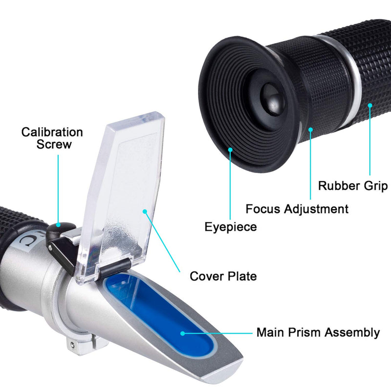 [Australia - AusPower] - Honey Refractometer with ATC - Tiaoyeer Refractometer for Honey Moisture, Brix and Baume, 58-90% Brix Scale Range Honey Moisture Tester (Honey Refractometer) Honey Refractometer 