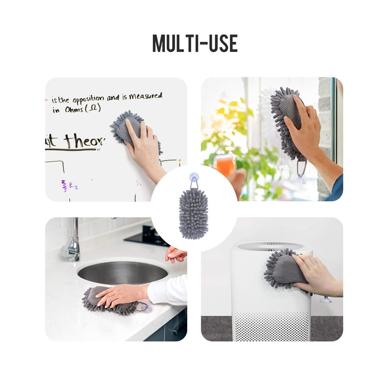 [Australia - AusPower] - LOUKIN Shag Dry Erase Eraser (Free 3.4 oz Whiteboard Cleaner Included), Microfiber Whiteboard Eraser, Washable Glass Board Eraser, for Classroom, Home and Office Use 1 