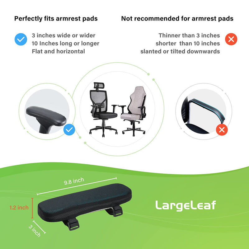 [Australia - AusPower] - LargeLeaf Chair Armrest Cooling Gel Cushions Elbow Pillow Pressure Relief Office Chair Gaming Chair armrest with Memory Foam armrest Pads 2-Piece Set of Chair 