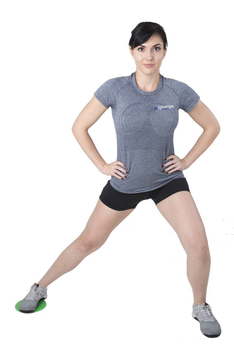 [Australia - AusPower] - Synergee Core Sliders. Dual Sided Use on Carpet or Hardwood Floors. Abdominal Exercise Equipment Electric Green 