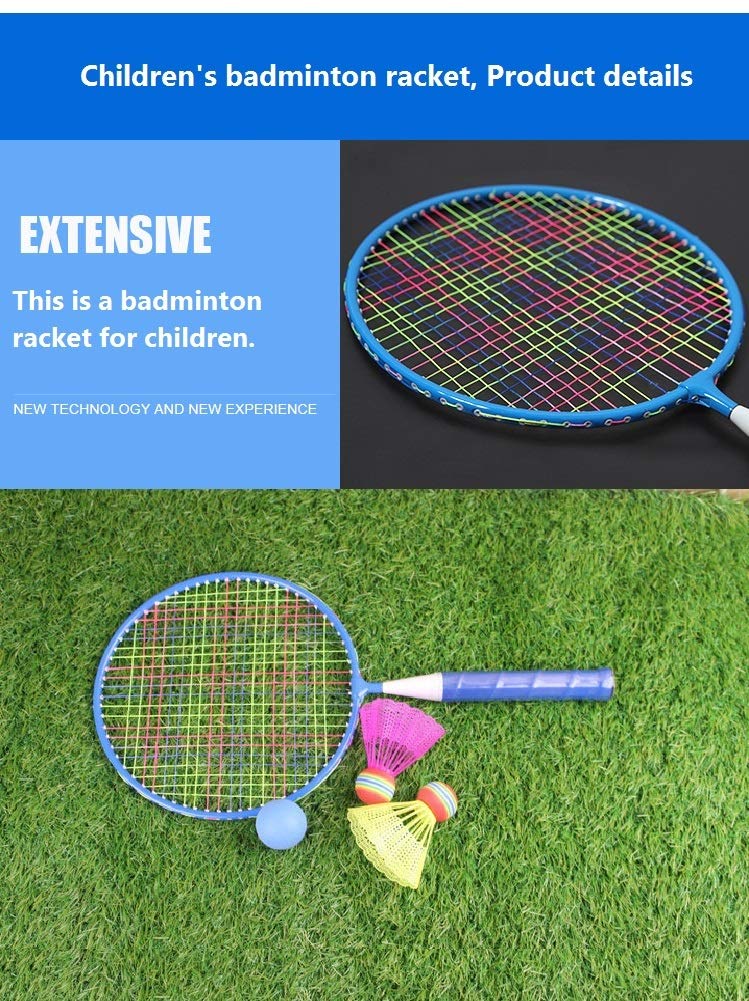 [Australia - AusPower] - Badminton Racket for Children 1 Pair, Nylon Alloy Durable Badminton Racquet Set for Kids Indoor/Outdoor Sport Game（Including 4 Badminton and 2 Table Tennis） 