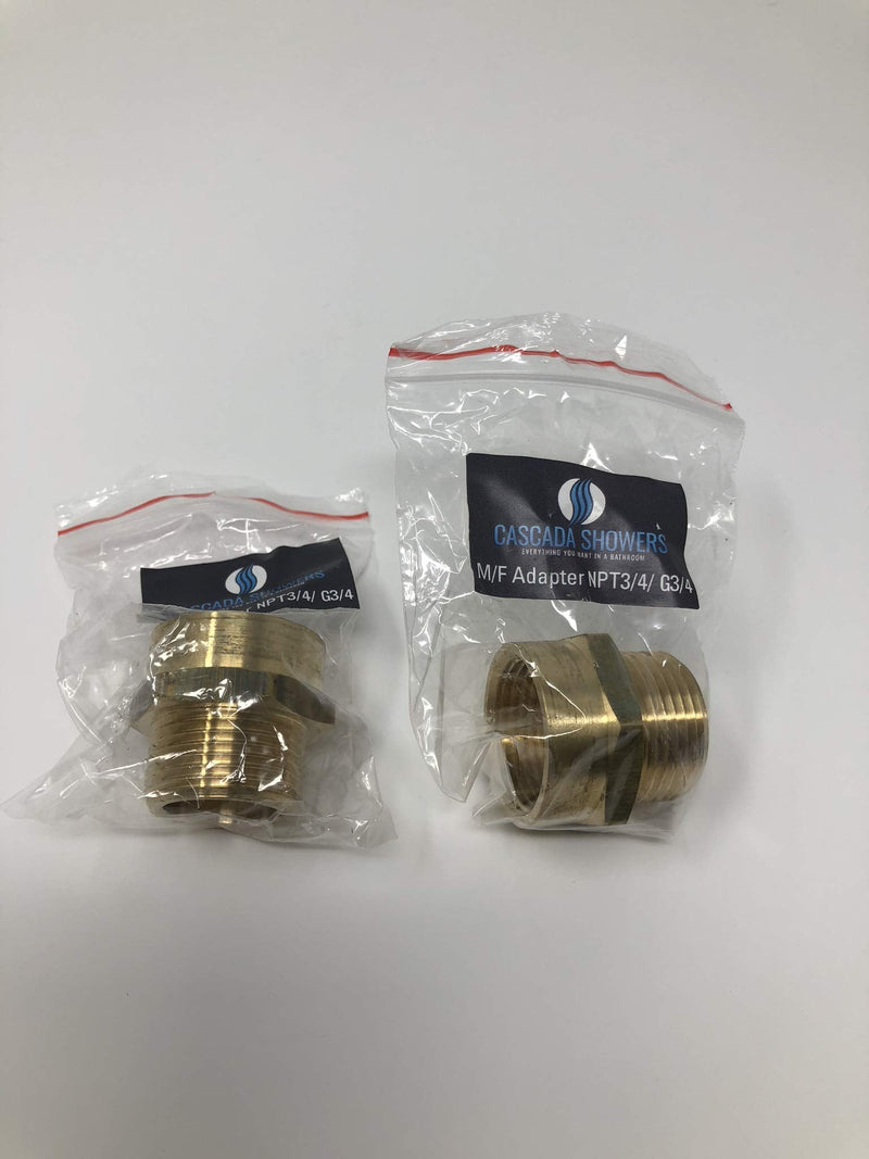 [Australia - AusPower] - G Thread (Metric BSP) Female to NPT Thread Male Pipe Fitting Adapter - Lead-Free (Two 3/4 inch) 3/4" x 3/4" (2 Pieces) 