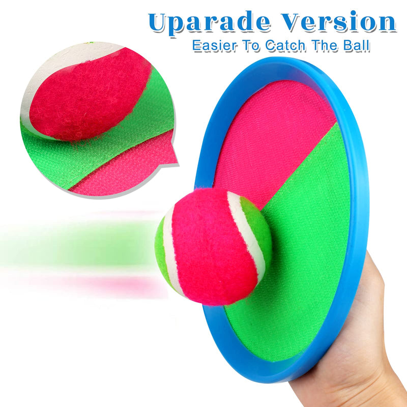 [Australia - AusPower] - jxzdle Toss and Catch Ball Game Outdoor Game for Kids Backyard Games Beach Game for Kids Easter Gift(Upgraded) (4 Paddles 4 Balls) 