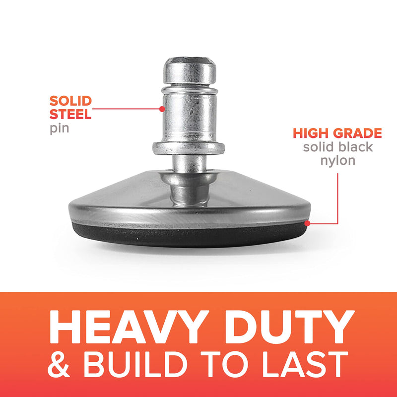 [Australia - AusPower] - Office Chair Bell Glides Replacement, Replace Swivel Caster Wheels to Fixed Stationary Foot, Dia 7/16"(11mm) stem fit Most Office Chair, Anti-Slip Low Profile Bell Glides Feet Set of 5 