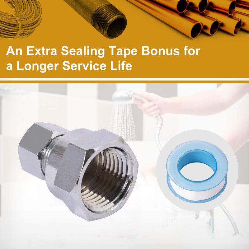 [Australia - AusPower] - SUNGATOR 3-Pack Compression Connector Fitting, 1/2" Female Pipe NPT Thread by 3/8" Male Compression with an Extra Sealing Tape 