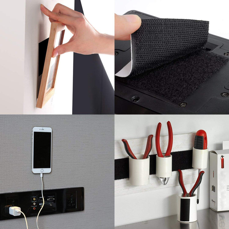 [Australia - AusPower] - Heavy Duty Mounting Tape Double-Side Reclosable Hook Loop Strips Tape Sticky Fastener Waterproof Indoor Outdoor Use for Holds Picture Frame and Tools (15Pack- 3x10cm) 