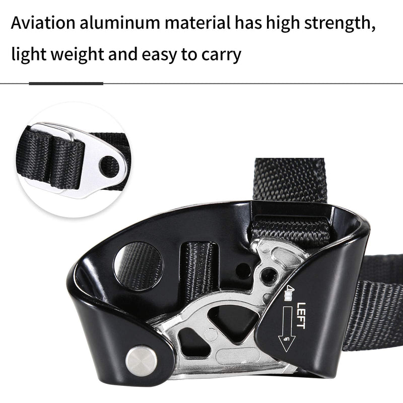 [Australia - AusPower] - WILDKEN Foot Ascender Outdoor Mountaineering Tree Arborist Climbing Rappelling Equip Left Right Foot Ascender Black - Left 