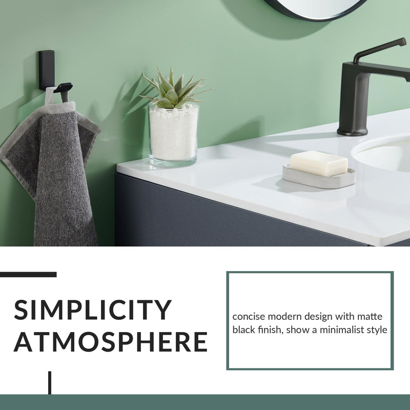 [Australia - AusPower] - APLusee 2 Pack Bath Robe Hook, 304 Stainless Steel L Shape Coat Holder, Bathroom Home Accessories Matte Black 