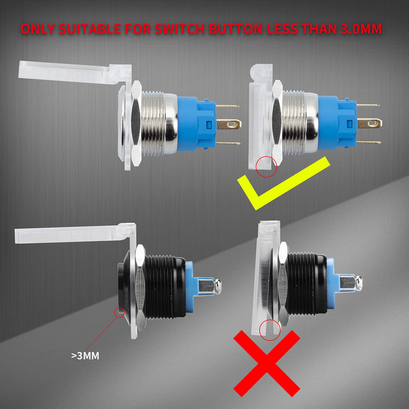 [Australia - AusPower] - DaierTek 19mm Power Push Button Switch Cover Safety Guard Plastic Cap Protector for 3/4" Mounting Dia. Pushbutton -3Pack 