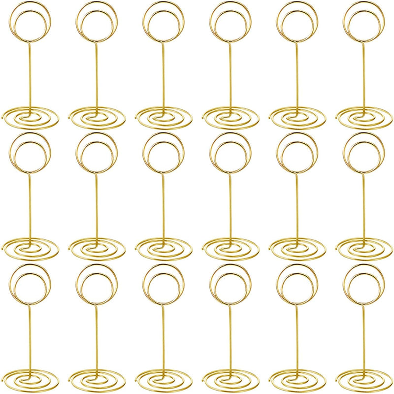 [Australia - AusPower] - Toncoo 24 Pack Premium Table Number Holders and 24 Pcs Place Cards with Gold Foil Border, Place Card Holder, Table Sign Stand, Photo Picture Holders Wedding Table Name Card Holder(Gold) 