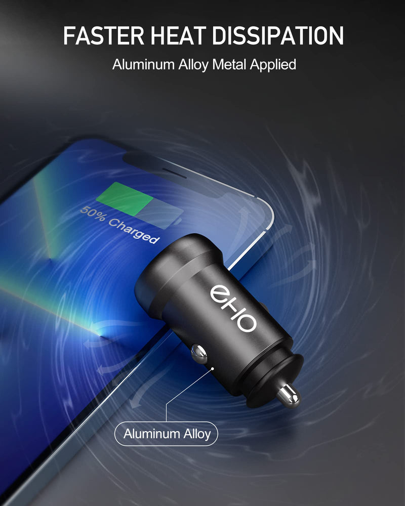 [Australia - AusPower] - Dual USB C Car Charger, 40W Phone 13 Car Charger, USB C Cell Phone Automobile Charger PD 3.0 2-Port(20W Max Each) Type C Car Adapter for iPhone 13/12/11, iPad, Galaxy S21/S20/Note20, Pixel 6/5/5a Black 