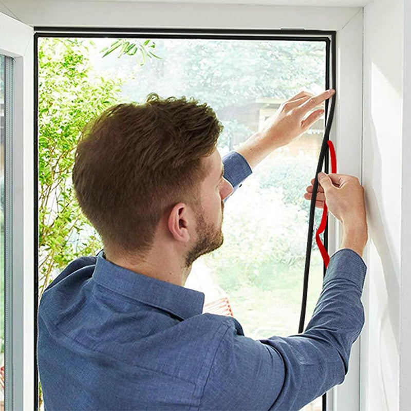[Australia - AusPower] - Farady Weather Stripping Door Seal Strip D-Shape Silicone Weatherstrip Self Adhesive Tape Multi Holes Soundproof Sealing Strip for Windows Door Frame Insulation 6 Meters/19.7Ft (Black) Black 