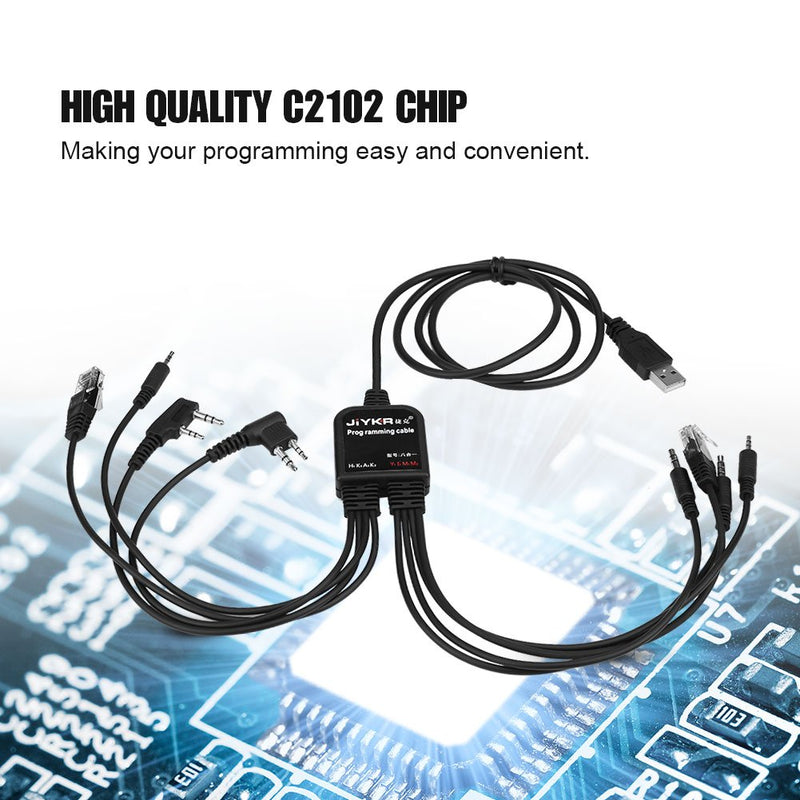 [Australia - AusPower] - 8 in 1 Multifunctional USB Programming Cable Compatible for Kenwood/QuanSheng/HYT/Motorola Walkie Talkie 