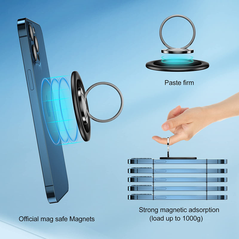[Australia - AusPower] - Removable Magnetic Disk Base Compatible with Mag Safe Wireless Charging for Socket & Grip, Magnet Accessories for Collapsible Cell Phone Ring Holder Finger Stand Designed for iPhone 12/13 Pro Max Mini 