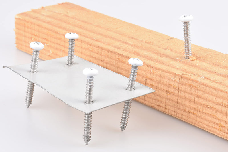 [Australia - AusPower] - 60 pcs # 8 X 1 1/2" White Screws White pan Head Machine Screws White rv Screws Twinfast Thread Cargo RV Zinc Plated Corrosion Resistance #2 Phillips Bit with Screw Bit 