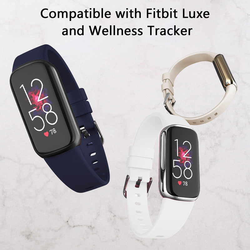 [Australia - AusPower] - TopPerfekt Bands Fit for Fitbit Luxe, Adjustable Soft Silicone Replacement Watch Band Straps Wristbands Bracelet Fit for Fitbit Luxe Fitness and Wellness Tracker for Women Men Dark blue Small 