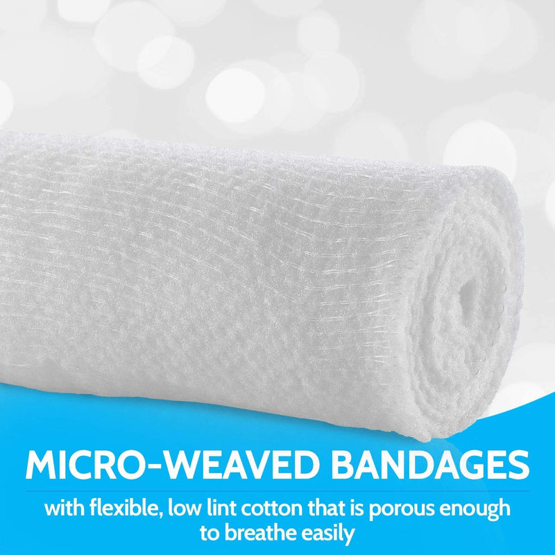 [Australia - AusPower] - Gauze Bandage Rolls - 4 Yards Per Roll of Sterile Medical Grade Gauze Bandage and Stretch Bandage Wrapping for Dressing All Types of Wounds and First Aid Kit by MEDca, (3" Pack of 36) 3 Inch 36 Count (Pack of 1) 