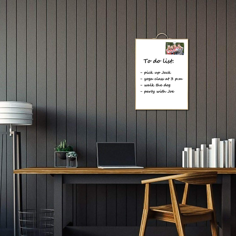 [Australia - AusPower] - Small Dry Erase White Board - 16" X 12" Portable Aluminum Frame Mini Whiteboard with Holder Magnetic Board for Kids to Do List Notepad for Office, Home, Kitchen, School. Gold 