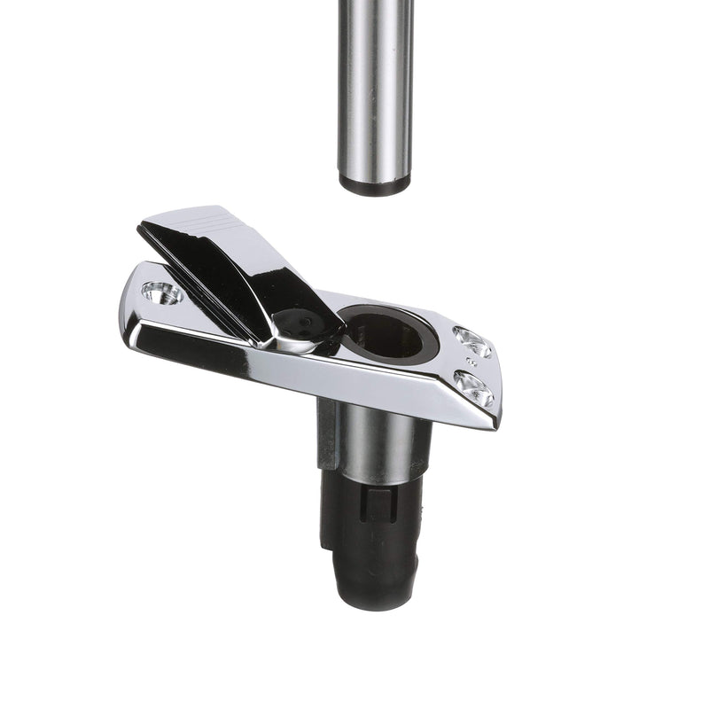 [Australia - AusPower] - Attwood 911339-7 Rectangle 2-Pin Base for 12-Degree Angled Light Pole, Swivel Cover, Zamak Finish, 4 Inches x 1 5/8 Inches 