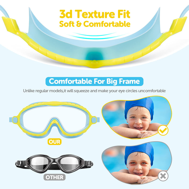 [Australia - AusPower] - Portzon Swimming Goggles Anti Fog Swimming Goggles Clear No Leaking Crystal Blue 