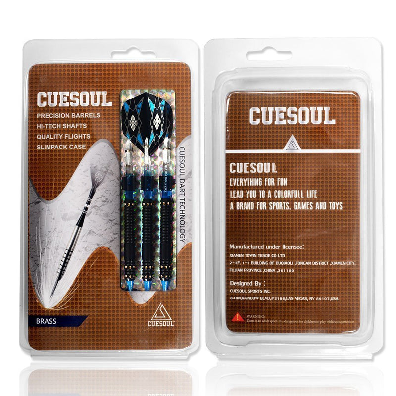 [Australia - AusPower] - CUESOUL Soft Tip Darts Set Plastic Tip with Dart Case 16g-Brass 