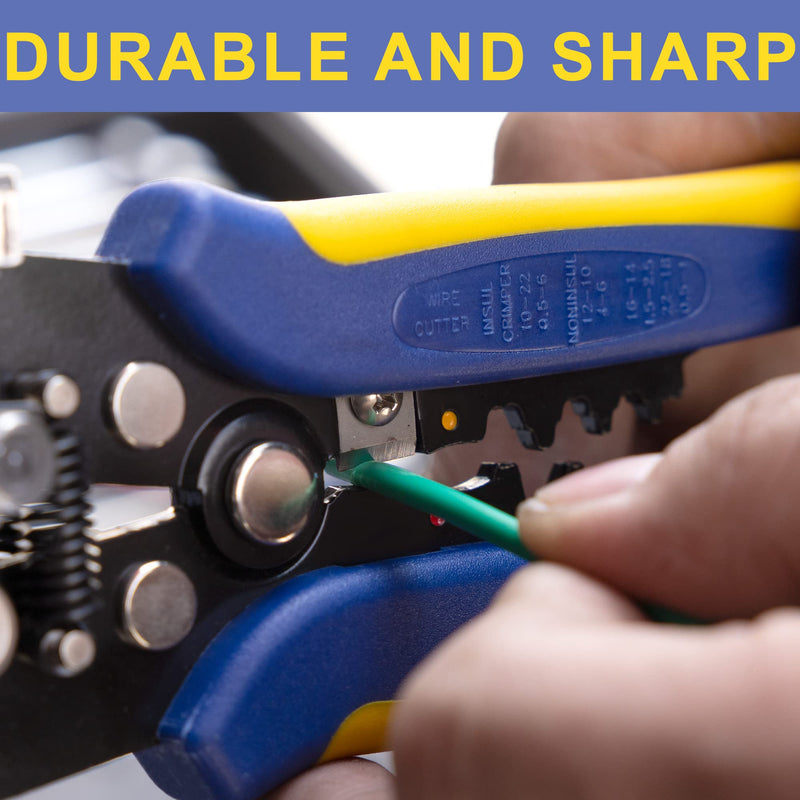 [Australia - AusPower] - haisstronica Wire Stripper Tool,AWG 24-10 Automatic Wire Stripper and Crimping Tool , Universal Wire Crimper Tool 
