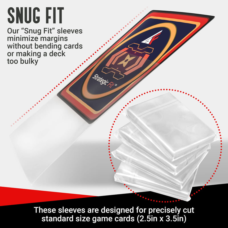 [Australia - AusPower] - 500 Premium Trading Card Sleeves - Standard Size Card Protector Sleeves - Snug Fit Clear Card Sleeves for Games - Ideal as MTG Card Sleeves - Soft Plastic Card Sleeves for Collectors - Not for Sports 