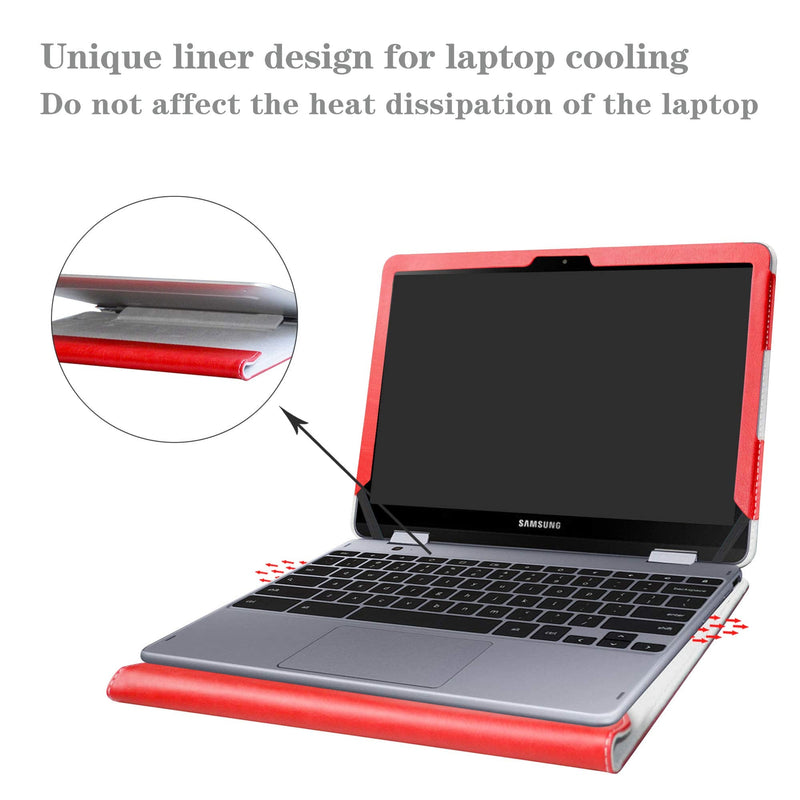 [Australia - AusPower] - Alapmk Protective Case for 12.2" Samsung Chromebook Plus V2 XE521QAB-K01US XE521QAB XE520QAB XE525QBB Laptop[Note:Not fit Chromebook Pro XE510C24 XE510C25/Chromebook Plus XE513C24],Red Red 