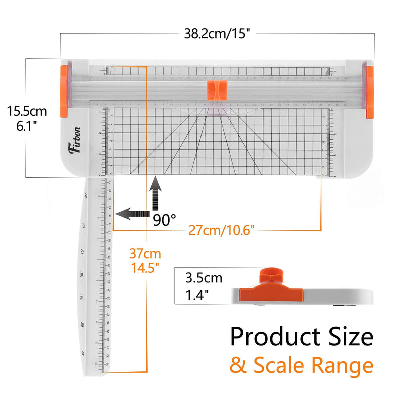 [Australia - AusPower] - Firbon A4 Paper Cutter 12 Inch Titanium Paper Trimmer Scrapbooking Tool with Side Ruler for Craft Paper, Coupon, Label, Cardstock (White) 