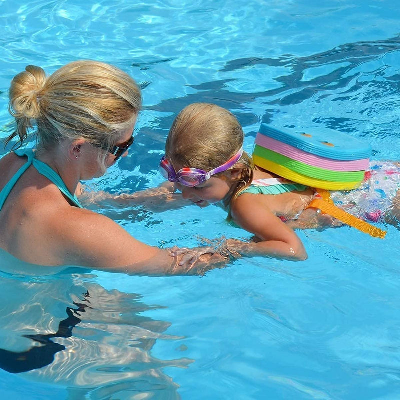 [Australia - AusPower] - Back Float Safety Swim Trainer Swimming Bubble Belt with Adjustable Split Layers Swim Bubbles Belts Secure Clip Buckle Progressive Swim Floaties for Kids Toddler Children Sport Pool Lesson 