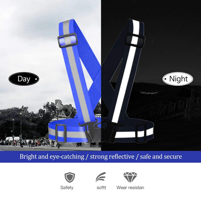 [Australia - AusPower] - Awnuuw Reflective Vest Running Gear 3Pack, Adjustable Safety Vests High Visible Reflective Belt Straps Green,black,blue 