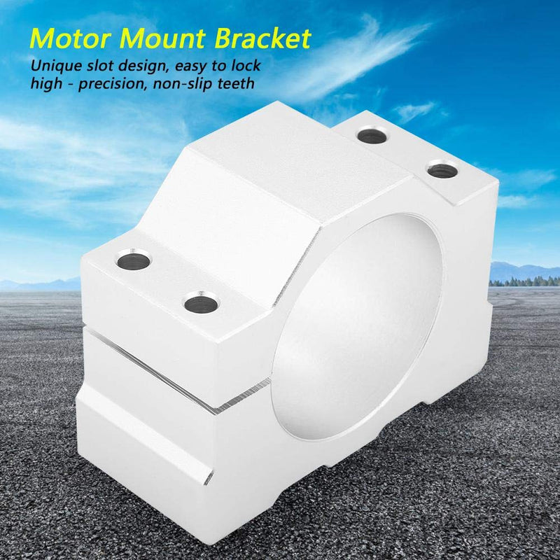 [Australia - AusPower] - Aluminum CNC Spindle Motor Mount Bracket Clamp with Screws 52mm Diameter, Silver Spindle Mount Bracket 
