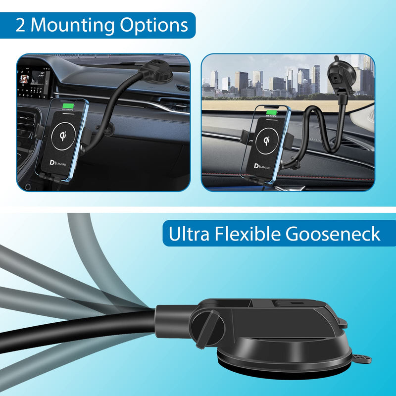 [Australia - AusPower] - Wireless Car Charger,15W Qi Fast Charging Auto Clamping Car Charger Phone Mount Windshield Dashboard Air Vent Phone Holder for Z flip 3/iPhone13/12/11 Pro/Max/Xs,Samsung Galaxy s22 Ultra S21,S10+ S9+ 
