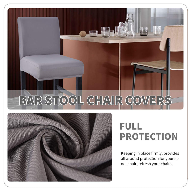 [Australia - AusPower] - Deisy Dee Stretch Slipcovers Chair Cover for Counter Height Side Chairs Covers Stretch Protectors C171 (Light Grey) Light Grey 