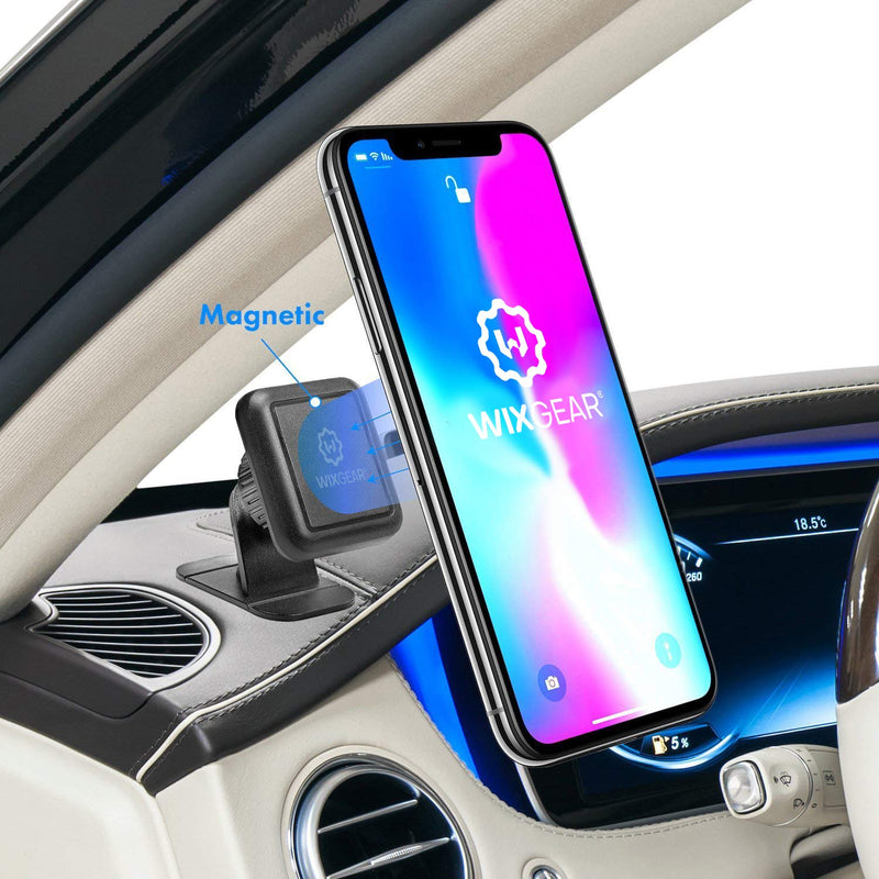 [Australia - AusPower] - WixGear Magnetic Phone Mount, Universal Stick On Dashboard Magnetic Car Mount Holder, for Cell Phones with Fast Swift-snap Technology 