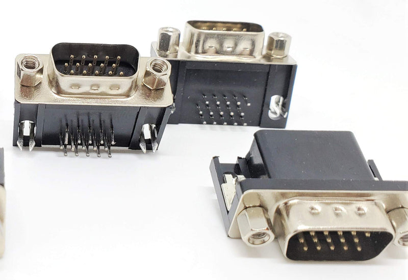 [Australia - AusPower] - PC Accessories - D-sub 15 Pin High Density DBHD15 Male Right Angle PCB Mount Connector, 10-Pack 