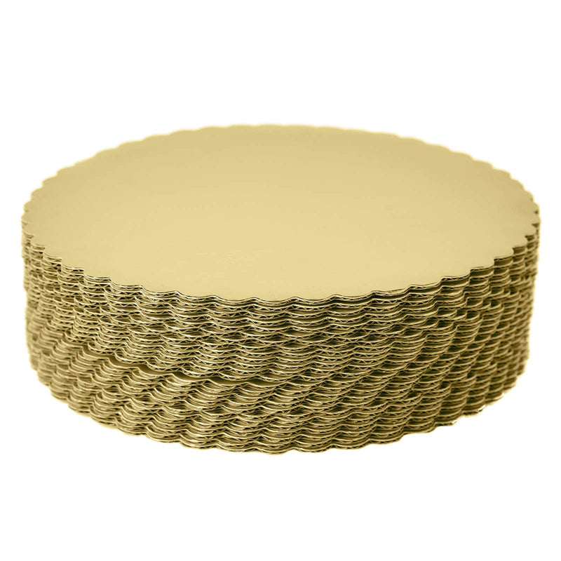 [Australia - AusPower] - [25pcs] 8" Gold Cakeboard Round,Small Disposable Cake Circle Base Boards Cake Plate Round Coated Circle Cakeboard Base 8inch 25pack (Gold, 8inch) 