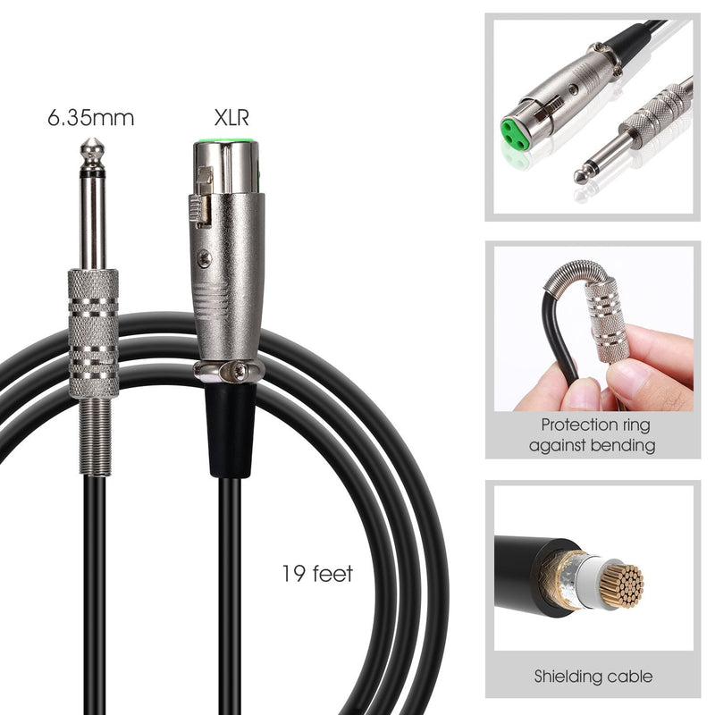 [Australia - AusPower] - HOTEC Premium Vocal Dynamic Handheld Microphone with 19ft Detachable XLR Cable and ON/Off Switch (Metal Black) (H-W07) H-W07 