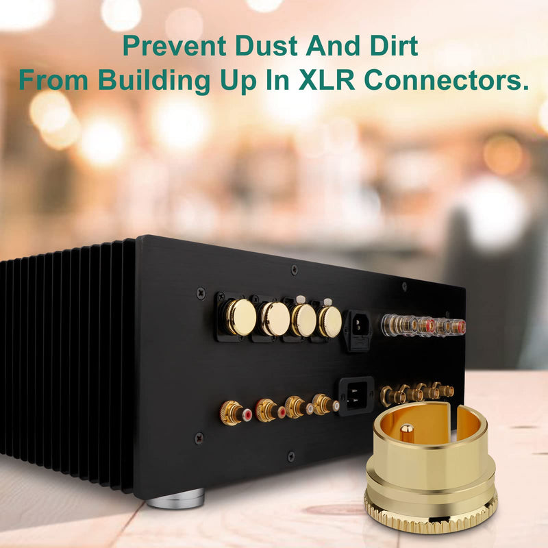 [Australia - AusPower] - Monosaudio 2 pcs XLR Male Plug Caps Brass Gold Plated Noise Stopper Caps Shielding Caps Dust Proof Protector(XLR Male Plug Caps, Gold Plated) Gold-Plated 