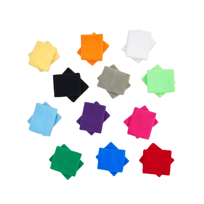 [Australia - AusPower] - Mallofusa ? 12 Pairs Colorful Cotton Sweatbands Sports Basketball Wristband Athletic Wrist Sweat Bands for Gym Yoga Tennis Etc. 
