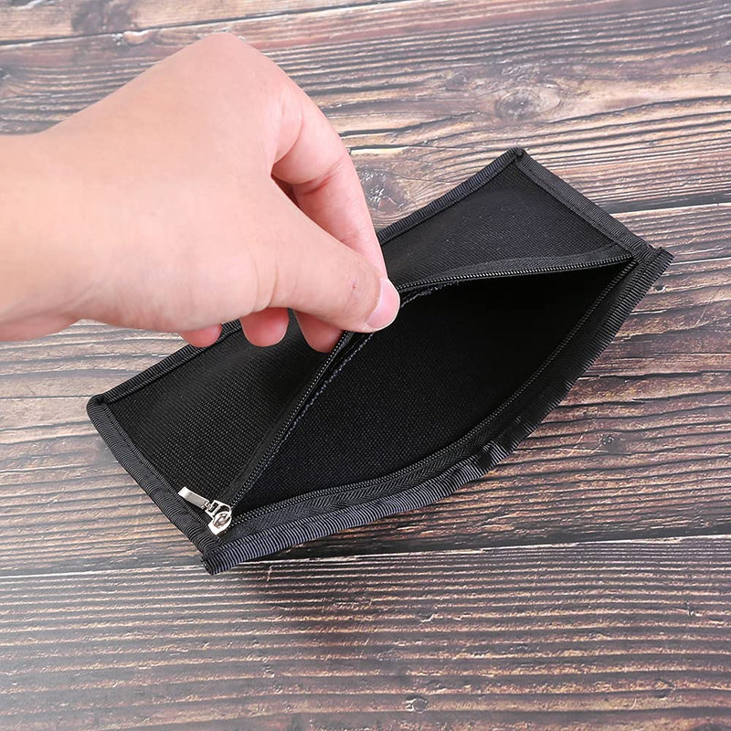 [Australia - AusPower] - Ezek 6 Pack 16 oz Canvas Money Pouches 7.5x4.2 inch Utility Zipper Cash Holders Organizers Change Coin Purse Wallet, Shopping, Office, Travel, School, Black. Large 