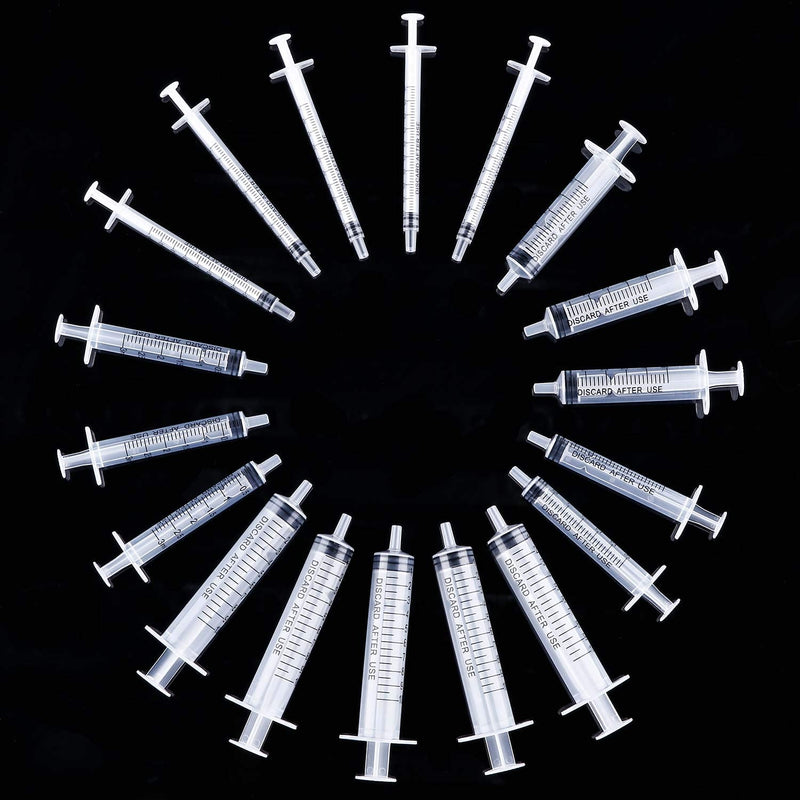 [Australia - AusPower] - 20 Packs Plastic Syringe with Measurement, Oral Liquids Measuring Syringes for Medicine Animal Pet Water Feeding Refilling (1 ml/ 3 ml/ 5 ml/ 10 ml) 